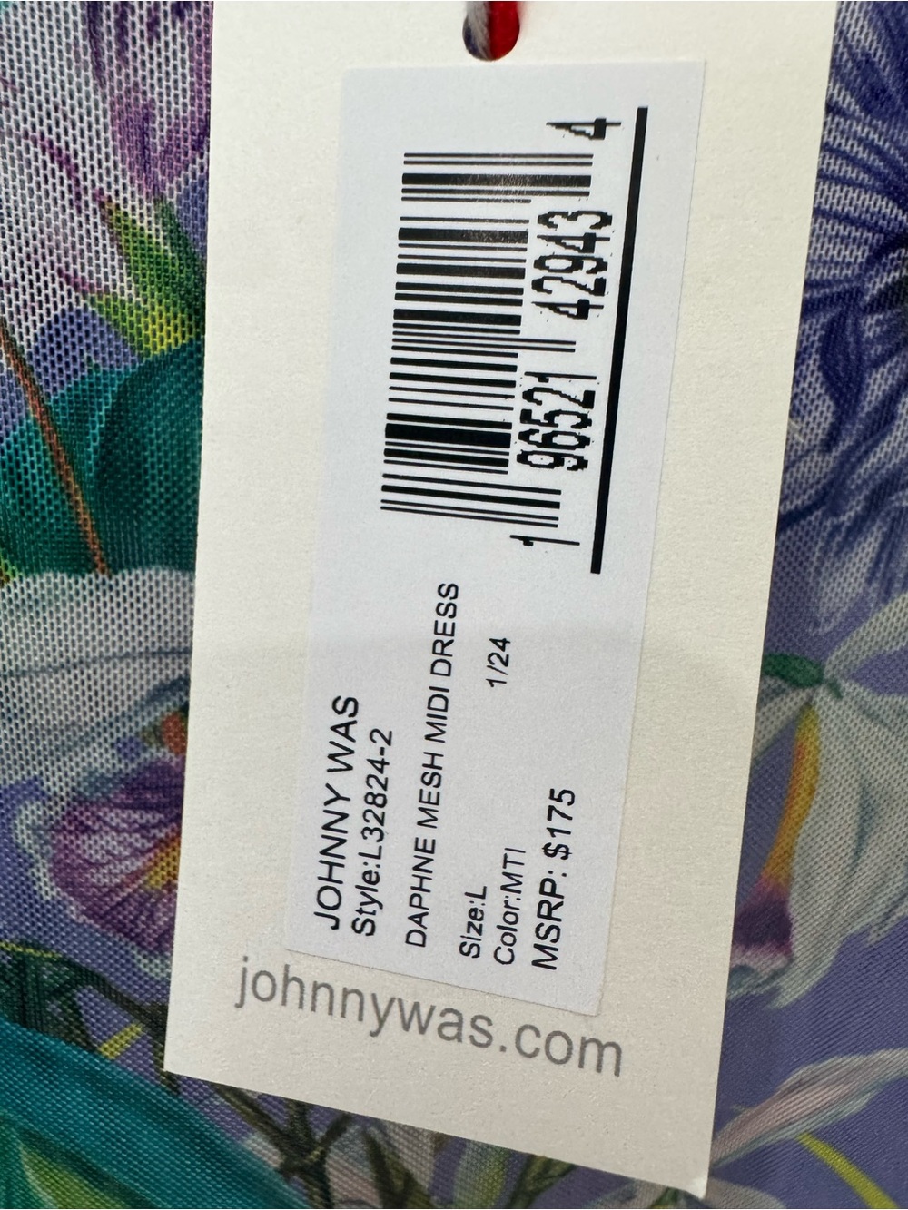 NWT Johnny Was Daphne Floral Mesh Midi-Dress size L - Picture 5 of 9